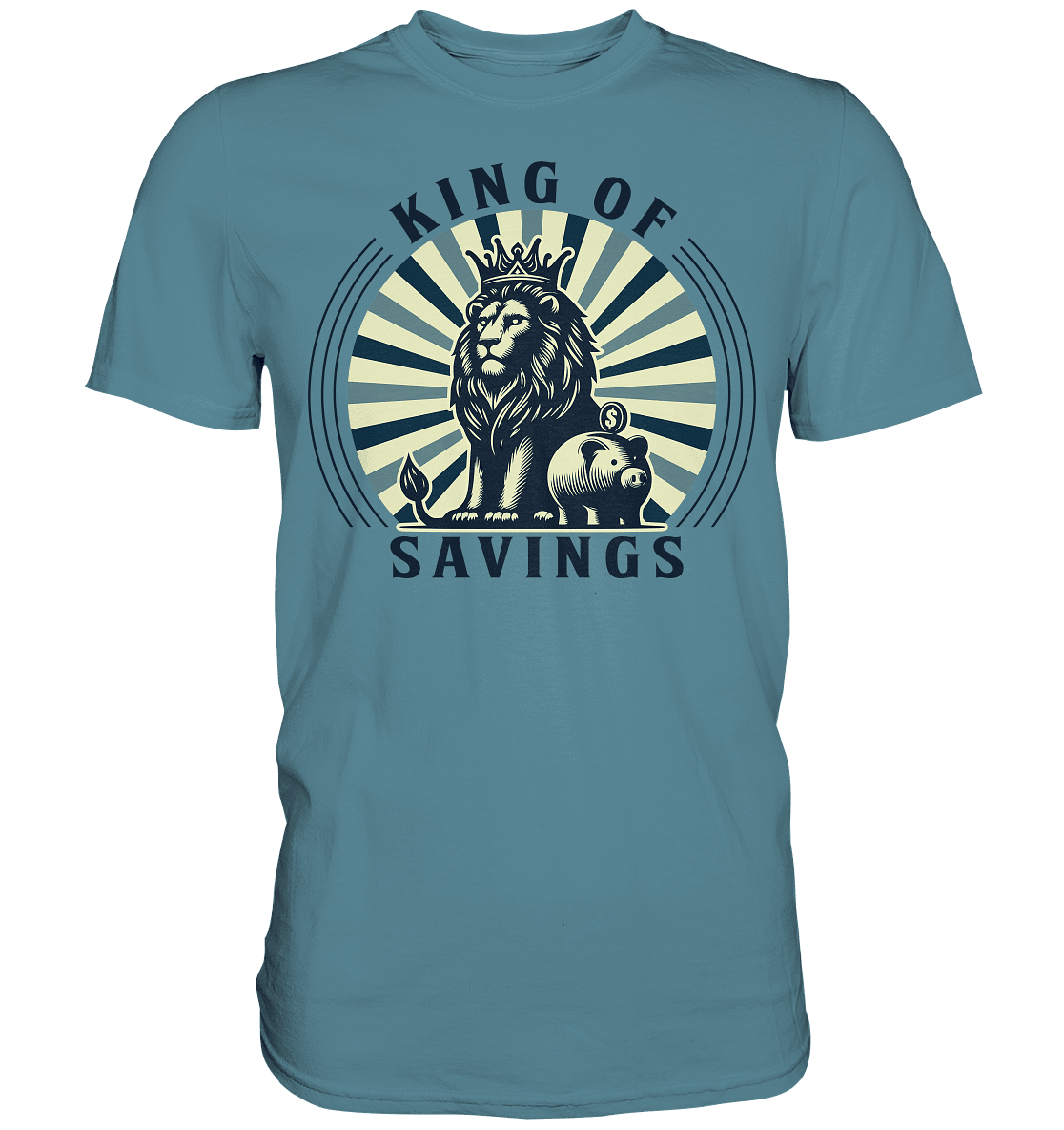 King of Savings – Löwe mit Sparschwein - Premium Shirt - FaunaFeels Onlineshop Unisex - Shirts