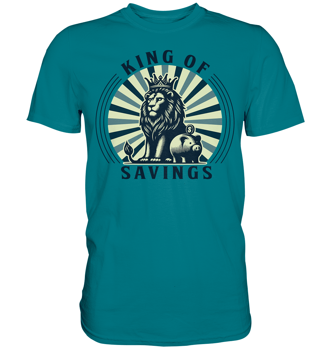 King of Savings – Löwe mit Sparschwein - Premium Shirt - FaunaFeels Onlineshop Unisex - Shirts