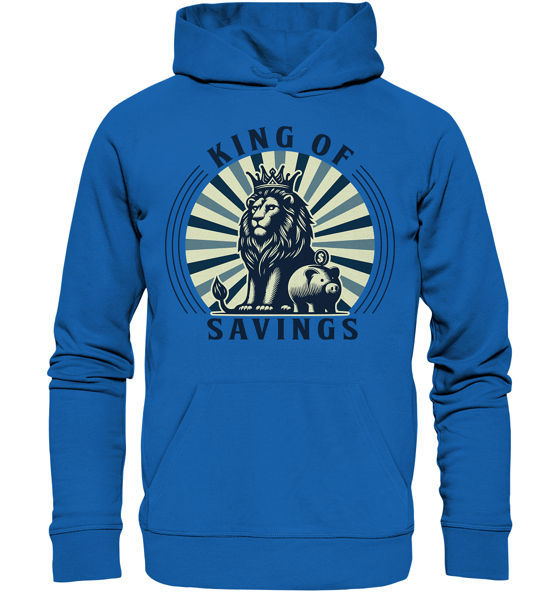 King of Savings – Löwe mit Sparschwein - Premium Unisex Hoodie - FaunaFeels Onlineshop Hoodies
