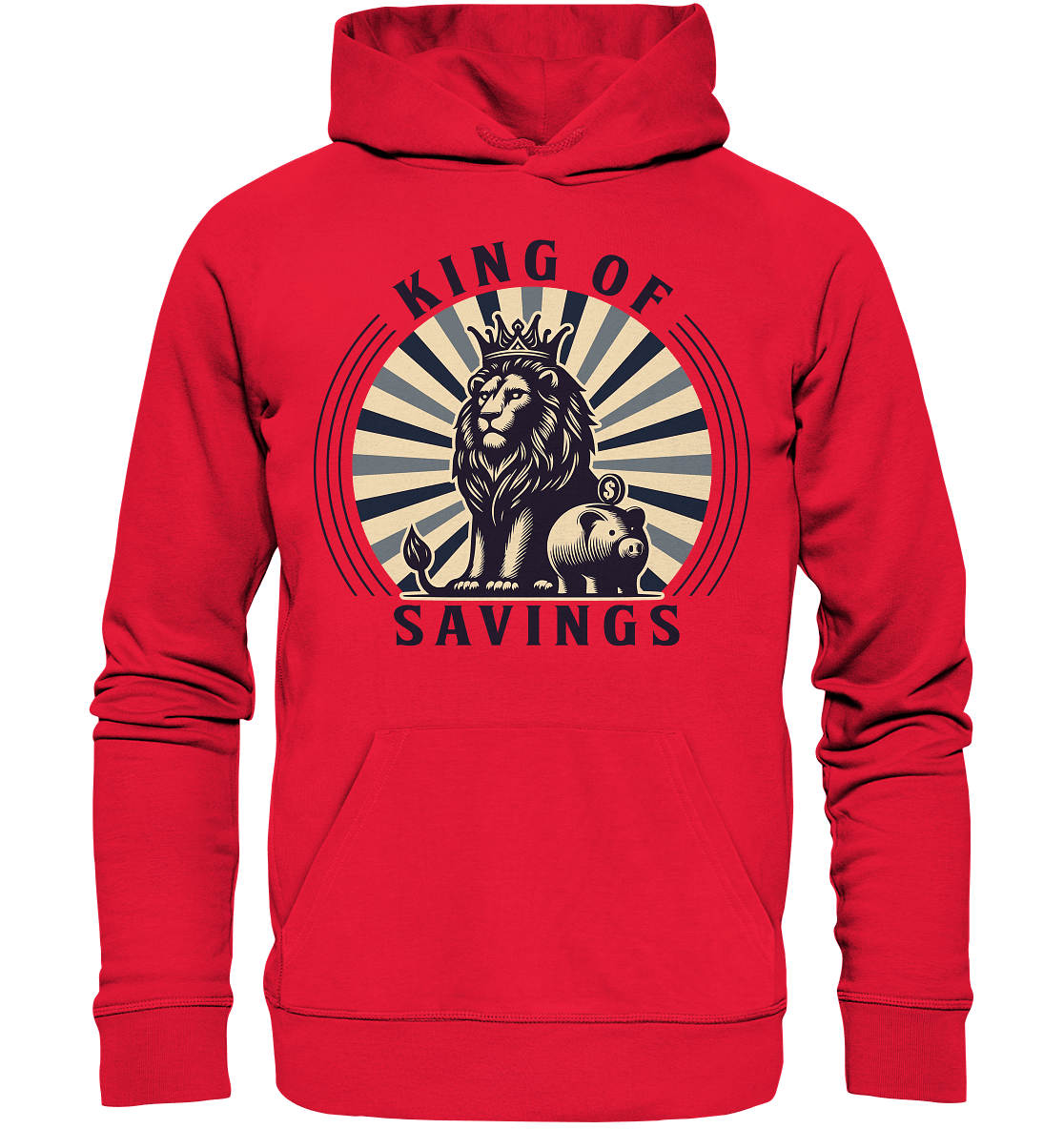 King of Savings – Löwe mit Sparschwein - Premium Unisex Hoodie - FaunaFeels Onlineshop Hoodies