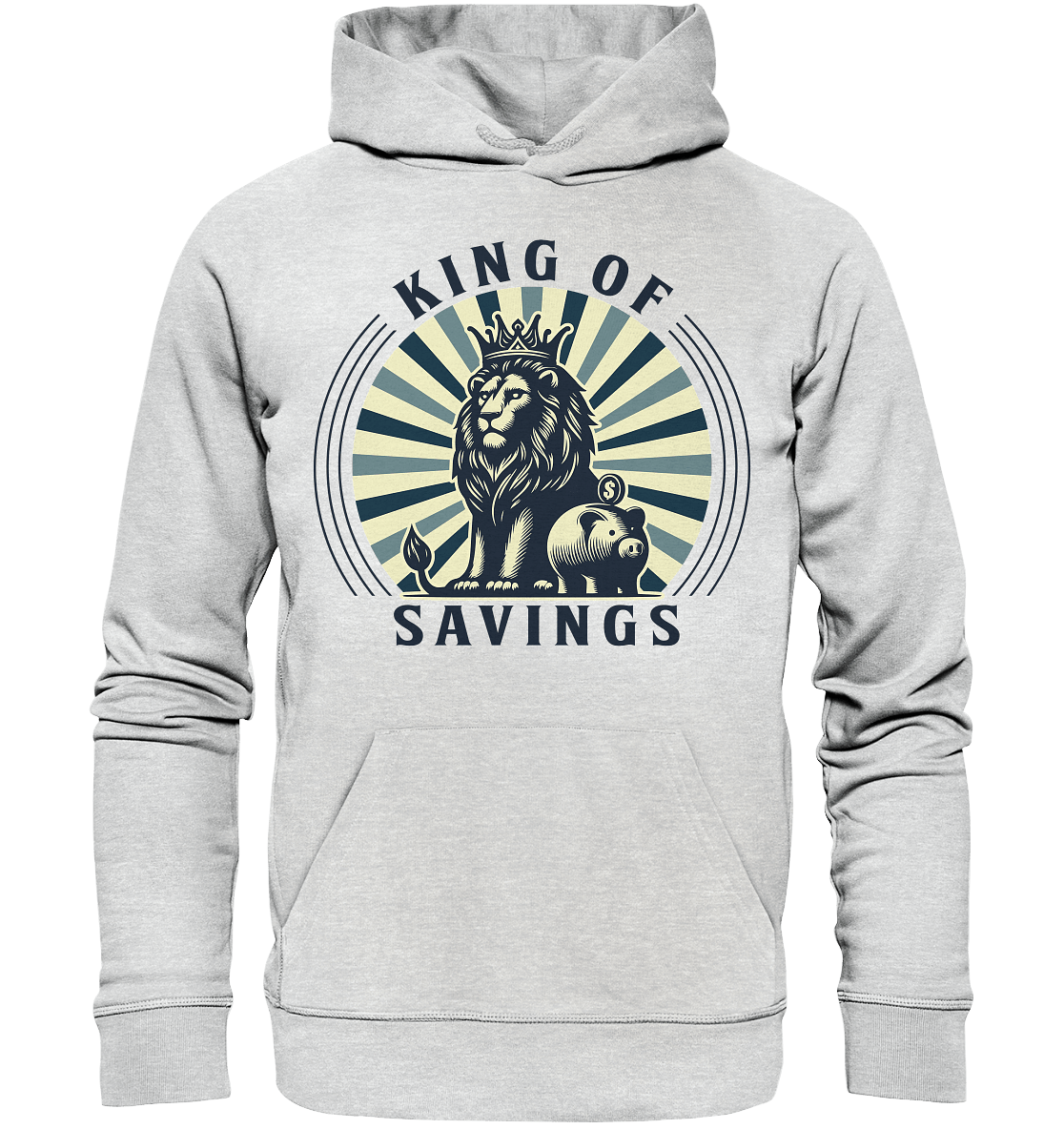 King of Savings – Löwe mit Sparschwein - Premium Unisex Hoodie - FaunaFeels Onlineshop Hoodies