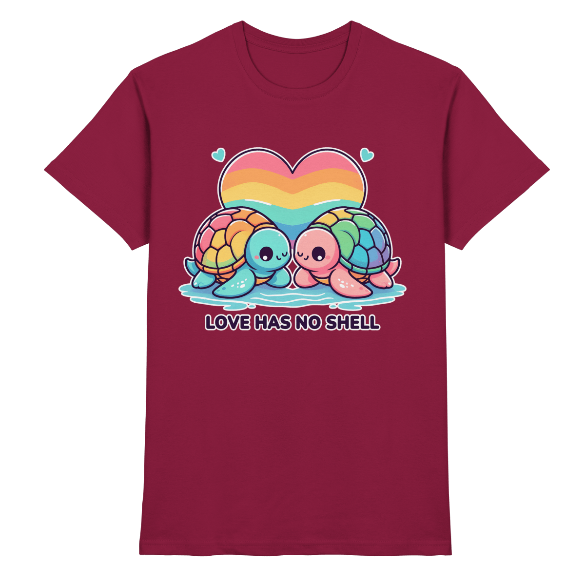 Love Has No Shell – Süße Regenbogen - Schildkröten - Heavy Cotton T-Shirt - FaunaFeels Onlineshop Unisex - Shirts