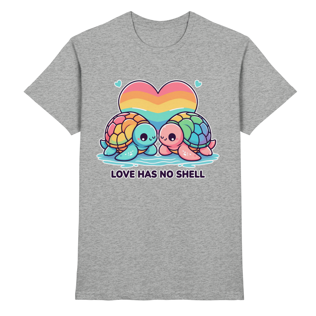 Love Has No Shell – Süße Regenbogen - Schildkröten - Heavy Cotton T-Shirt - FaunaFeels Onlineshop Unisex - Shirts