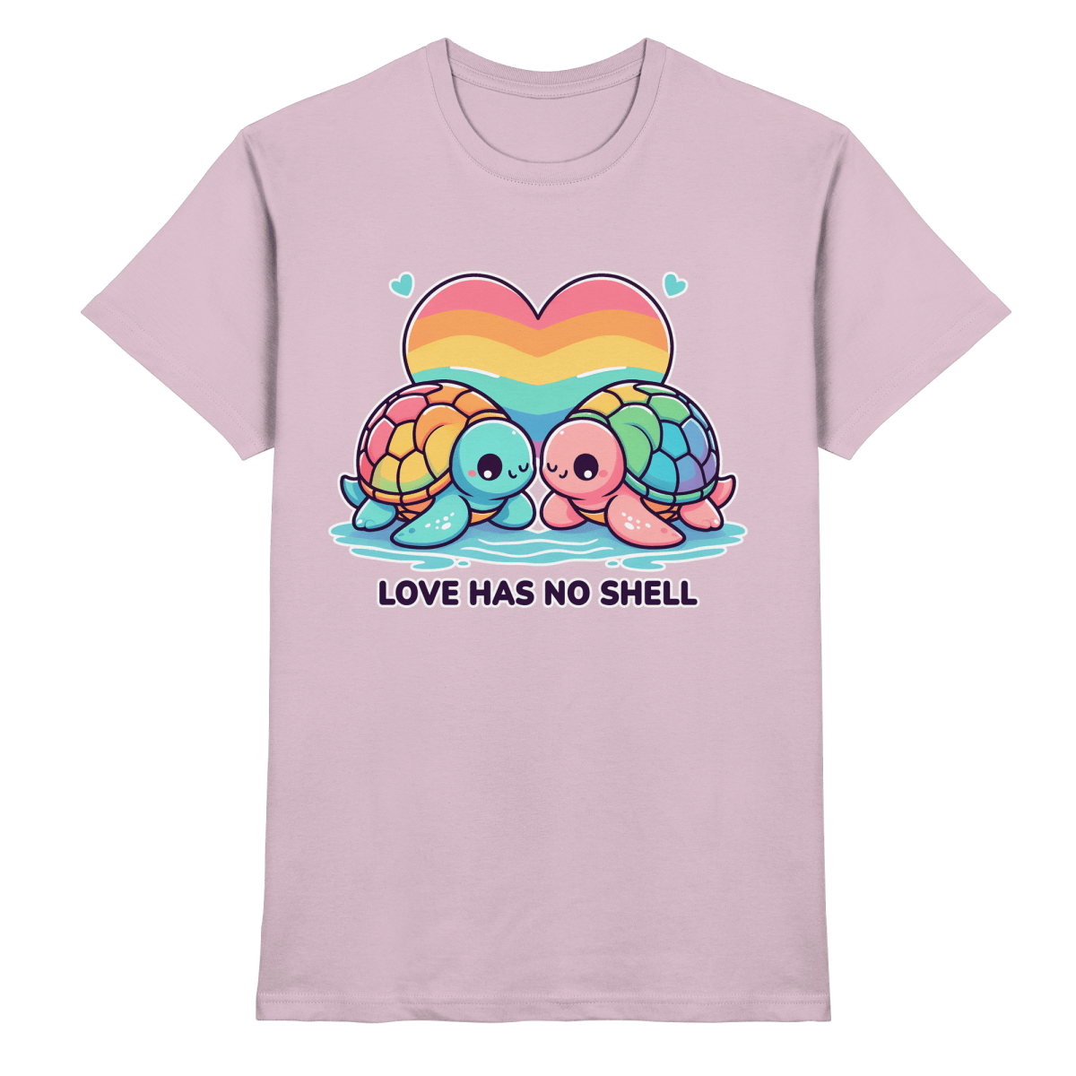 Love Has No Shell – Süße Regenbogen - Schildkröten - Heavy Cotton T-Shirt - FaunaFeels Onlineshop Unisex - Shirts