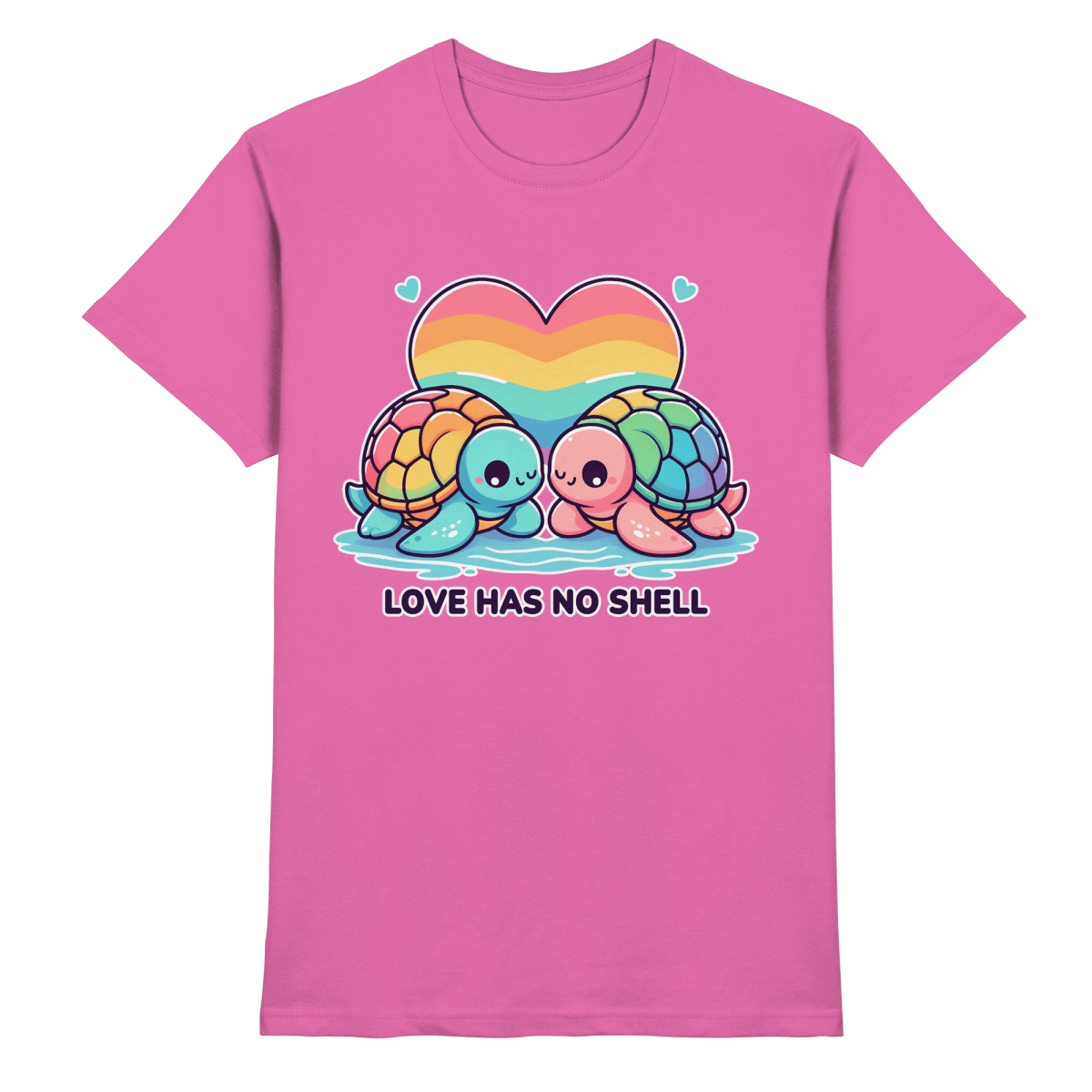 Love Has No Shell – Süße Regenbogen - Schildkröten - Heavy Cotton T-Shirt - FaunaFeels Onlineshop Unisex - Shirts