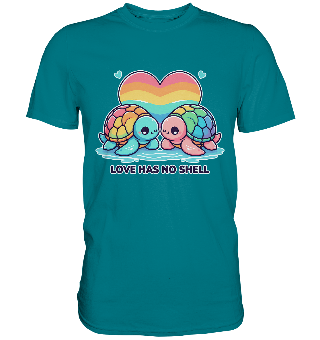 Love Has No Shell – Süße Regenbogen - Schildkröten - Premium Shirt - FaunaFeels Onlineshop Unisex - Shirts