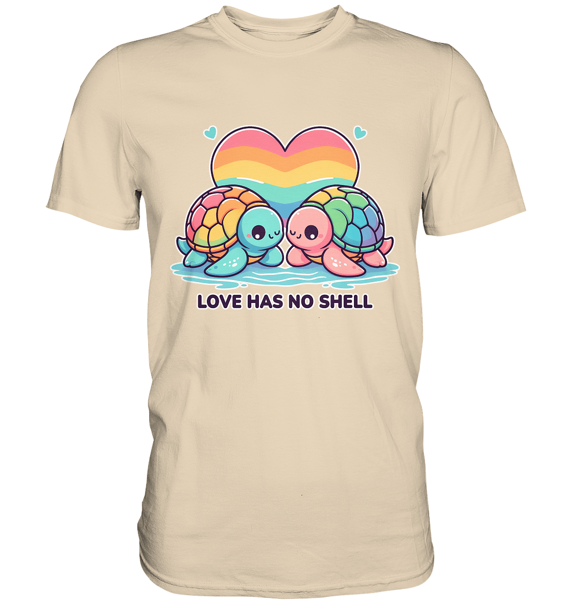 Love Has No Shell – Süße Regenbogen - Schildkröten - Premium Shirt - FaunaFeels Onlineshop Unisex - Shirts
