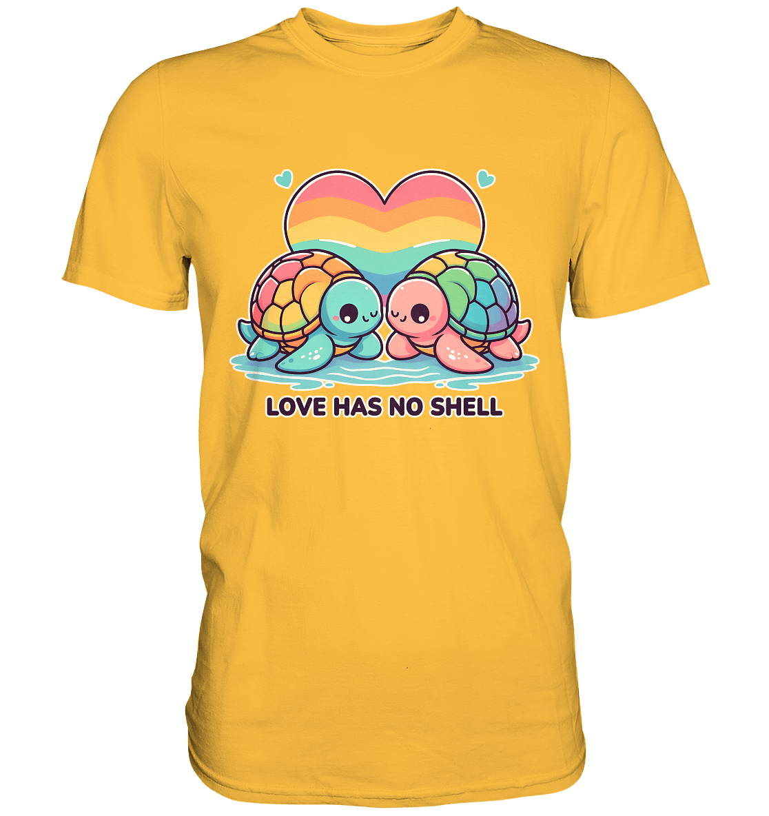 Love Has No Shell – Süße Regenbogen - Schildkröten - Premium Shirt - FaunaFeels Onlineshop Unisex - Shirts