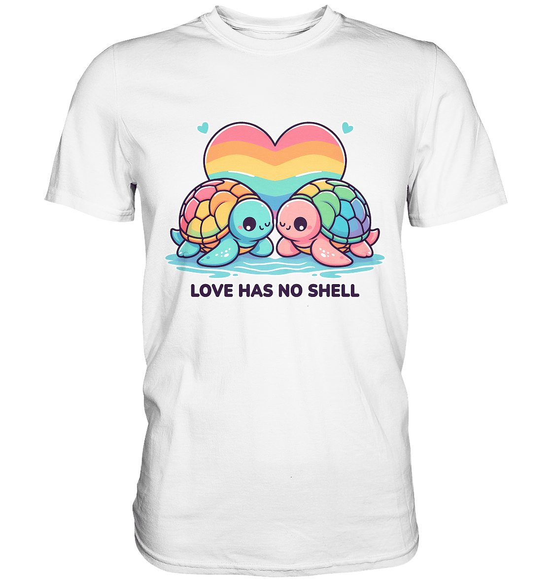 Love Has No Shell – Süße Regenbogen - Schildkröten - Premium Shirt - FaunaFeels Onlineshop Unisex - Shirts