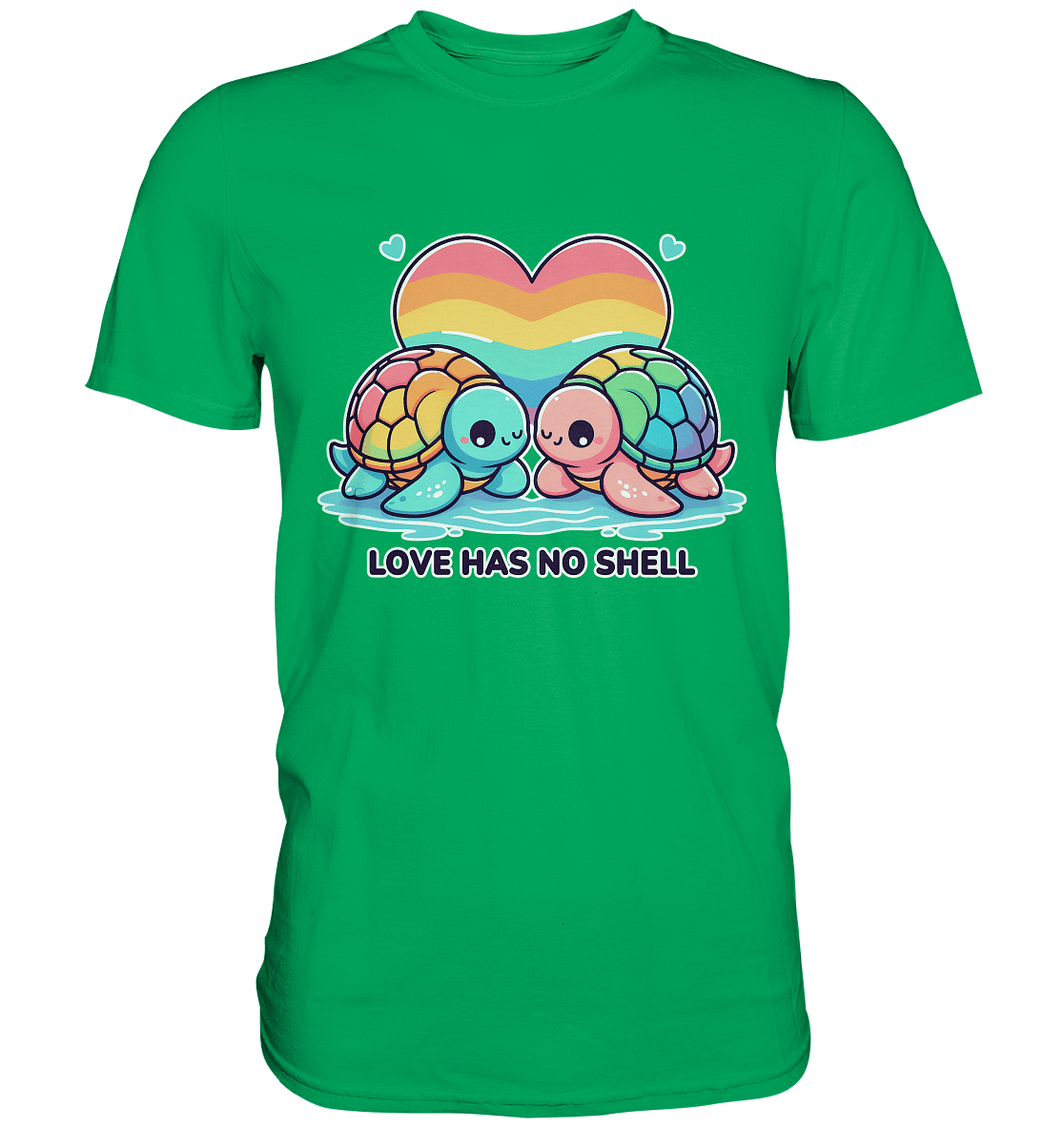 Love Has No Shell – Süße Regenbogen - Schildkröten - Premium Shirt - FaunaFeels Onlineshop Unisex - Shirts