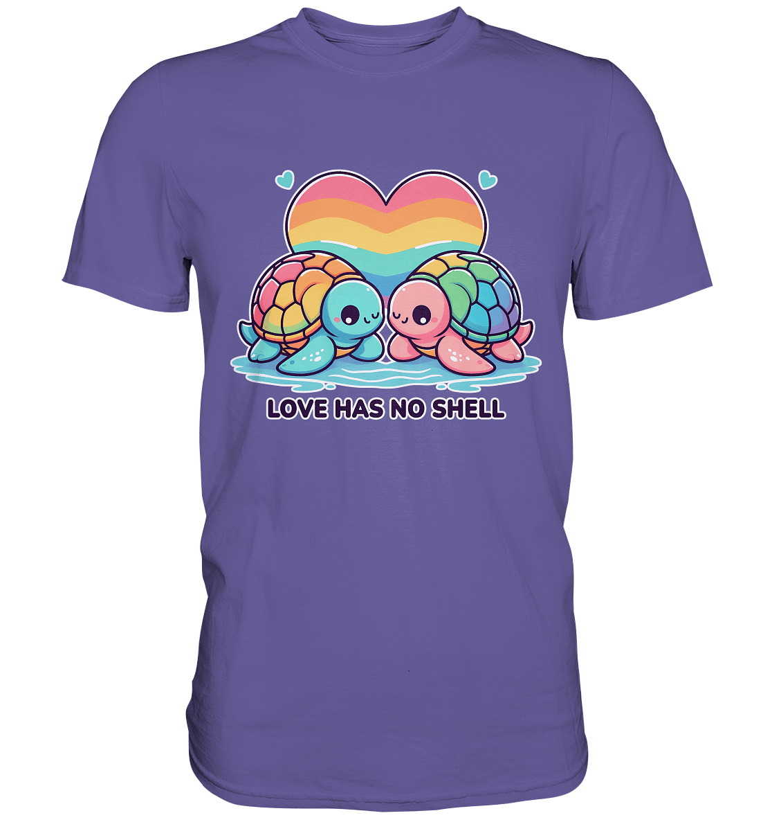 Love Has No Shell – Süße Regenbogen - Schildkröten - Premium Shirt - FaunaFeels Onlineshop Unisex - Shirts