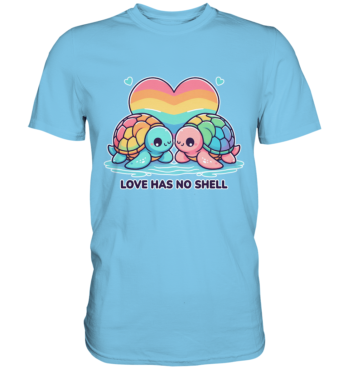 Love Has No Shell – Süße Regenbogen - Schildkröten - Premium Shirt - FaunaFeels Onlineshop Unisex - Shirts