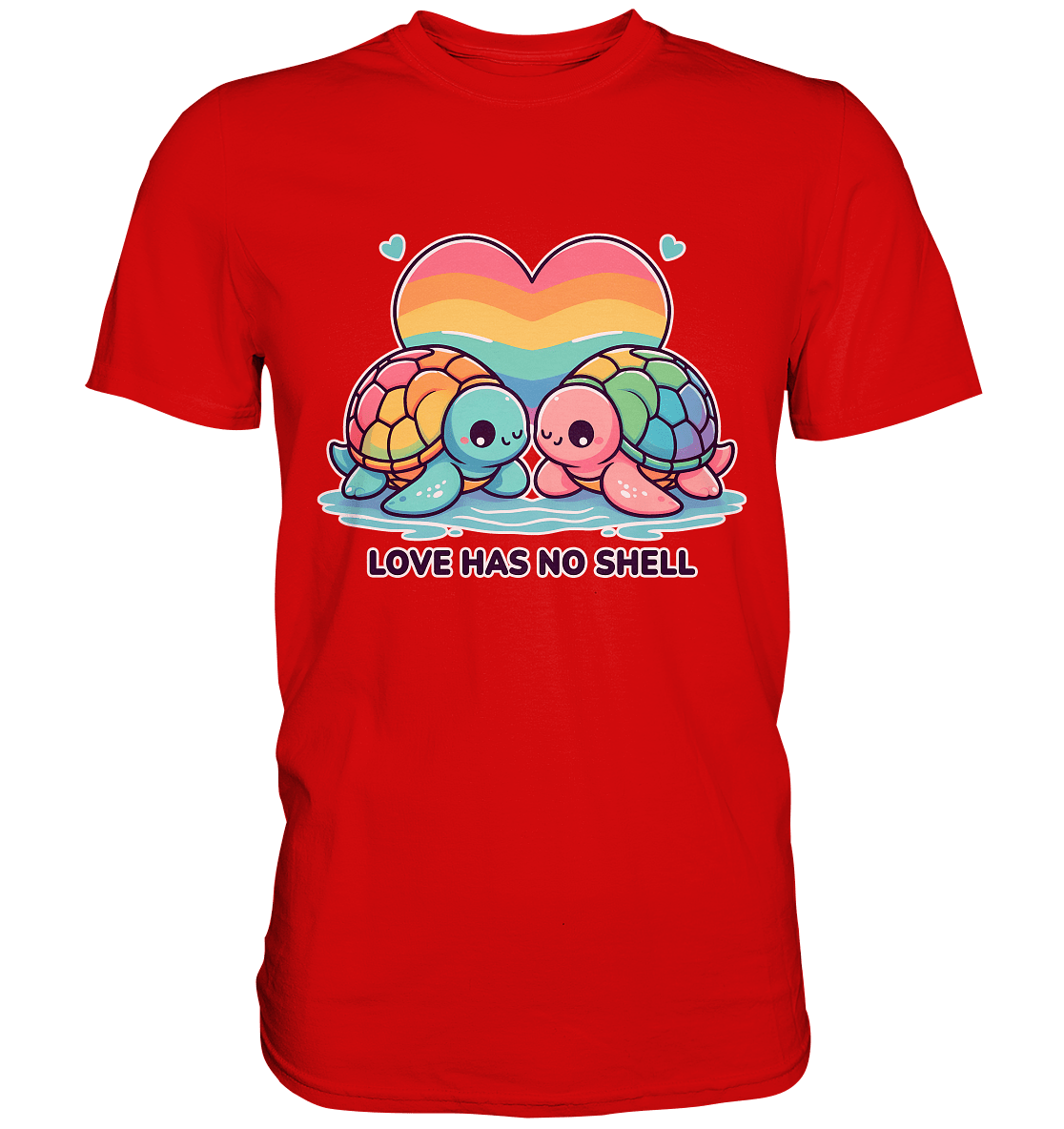 Love Has No Shell – Süße Regenbogen - Schildkröten - Premium Shirt - FaunaFeels Onlineshop Unisex - Shirts