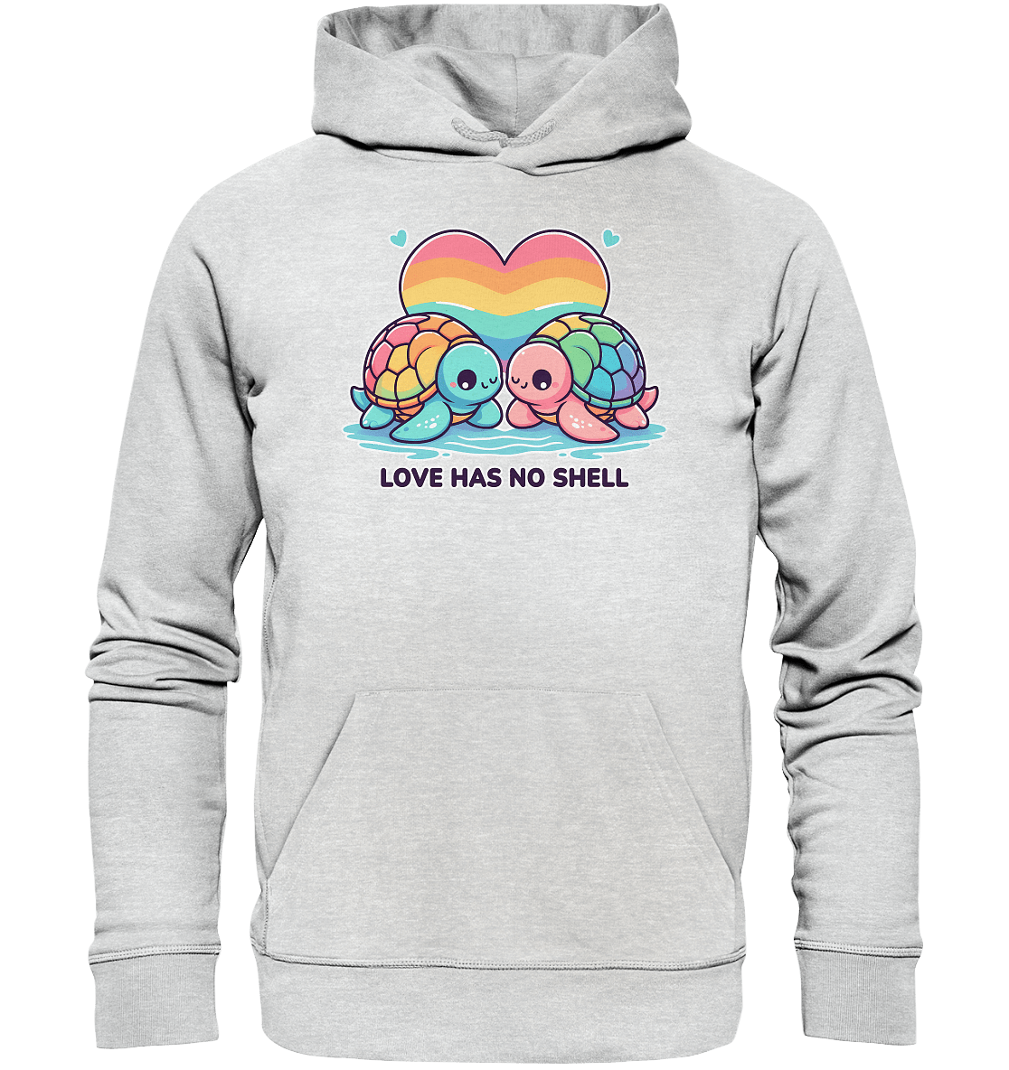 Love Has No Shell – Süße Regenbogen - Schildkröten - Premium Unisex Hoodie - FaunaFeels Onlineshop Hoodies