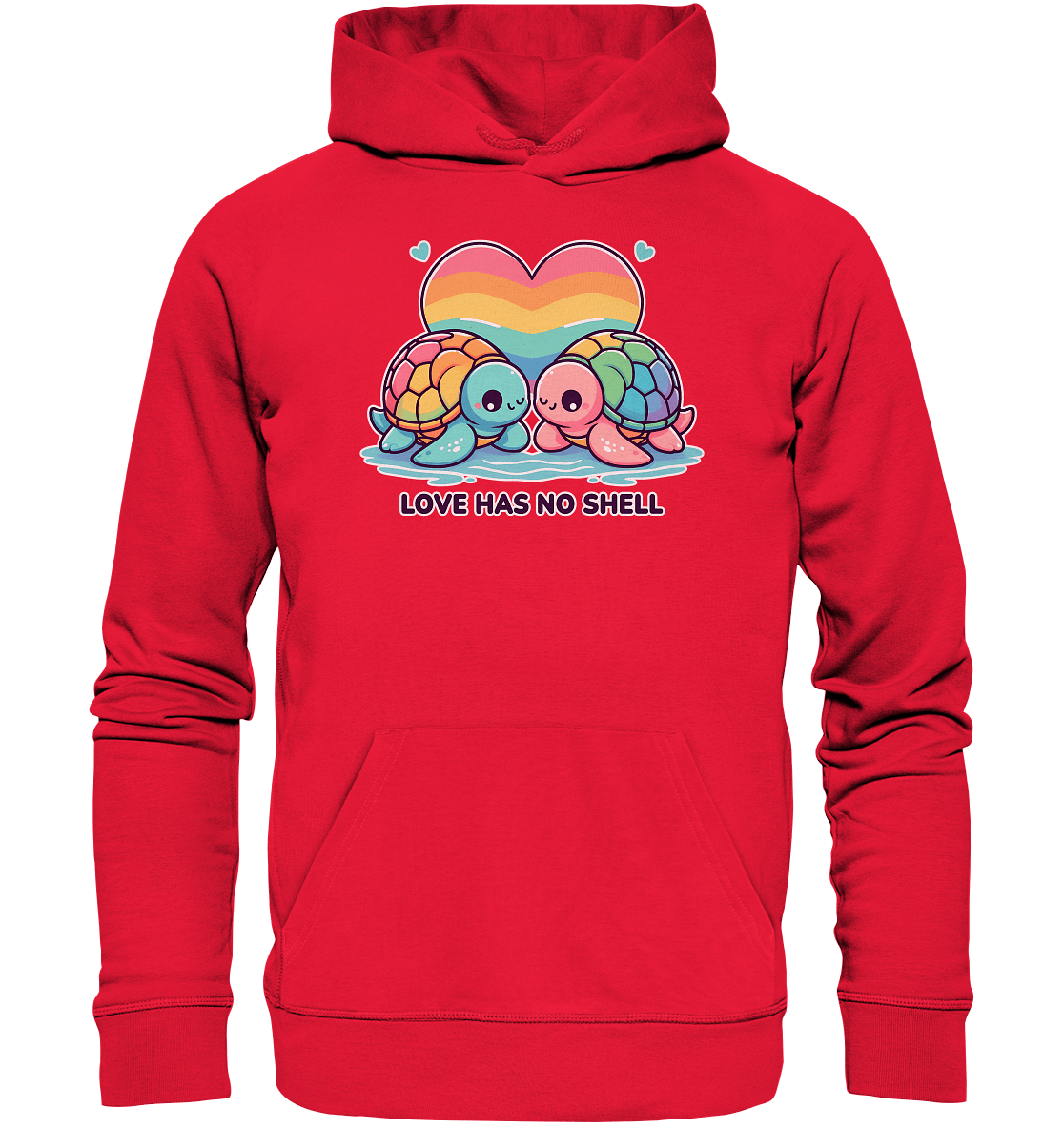 Love Has No Shell – Süße Regenbogen - Schildkröten - Premium Unisex Hoodie - FaunaFeels Onlineshop Hoodies