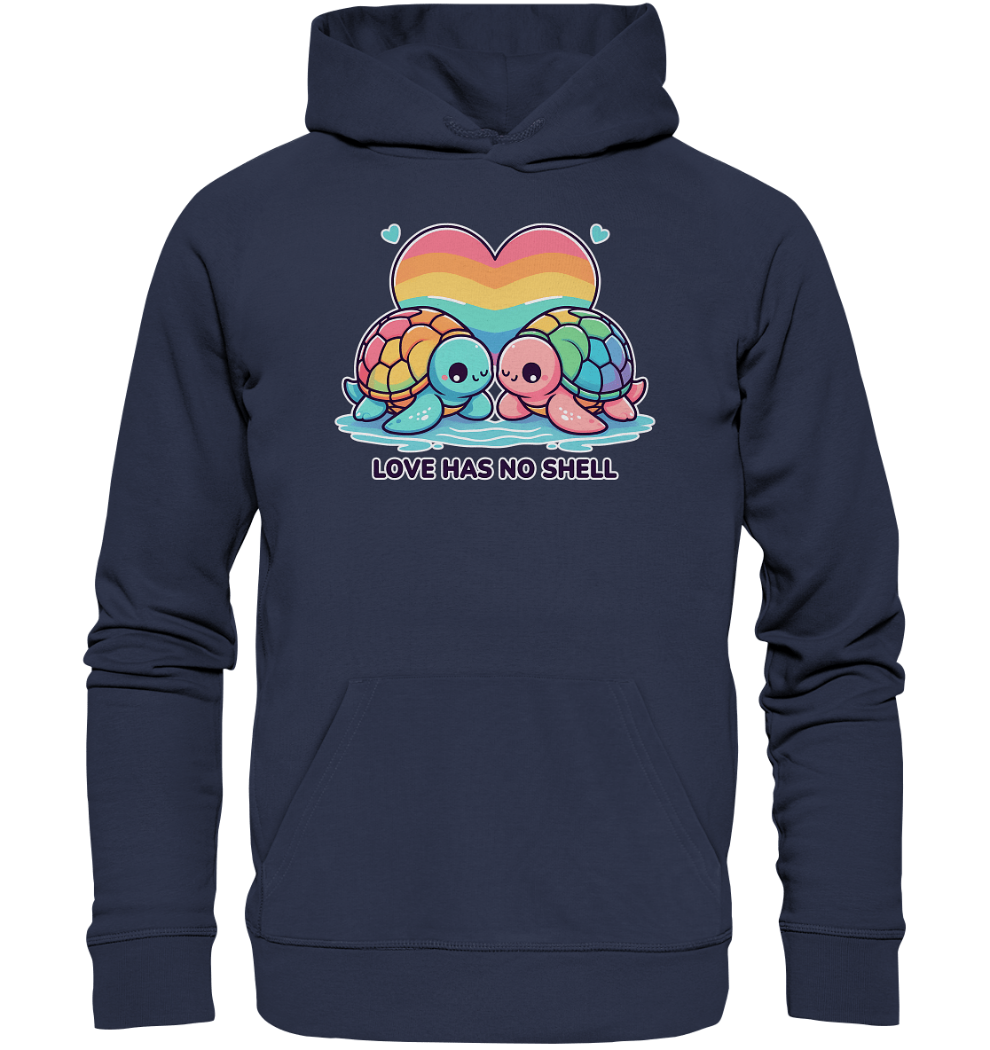 Love Has No Shell – Süße Regenbogen - Schildkröten - Premium Unisex Hoodie - FaunaFeels Onlineshop Hoodies