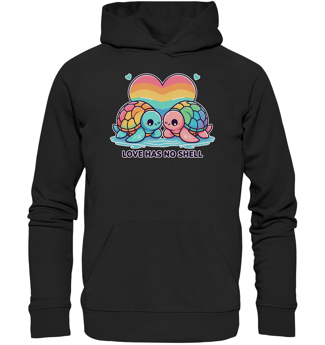 Love Has No Shell – Süße Regenbogen - Schildkröten - Premium Unisex Hoodie - FaunaFeels Onlineshop Hoodies