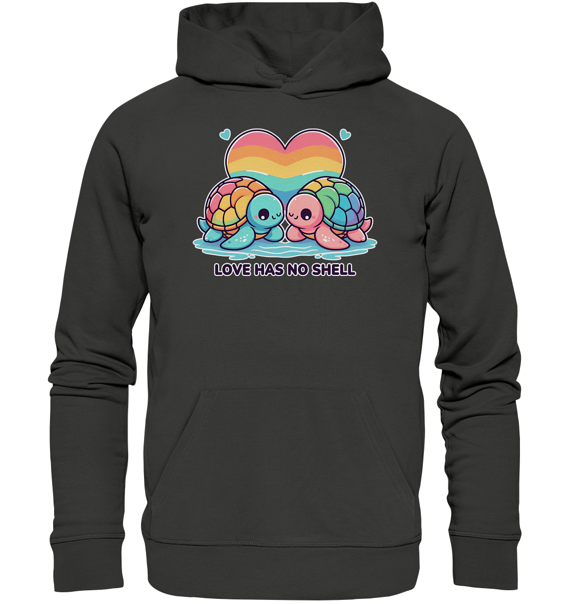 Love Has No Shell – Süße Regenbogen - Schildkröten - Premium Unisex Hoodie - FaunaFeels Onlineshop Hoodies