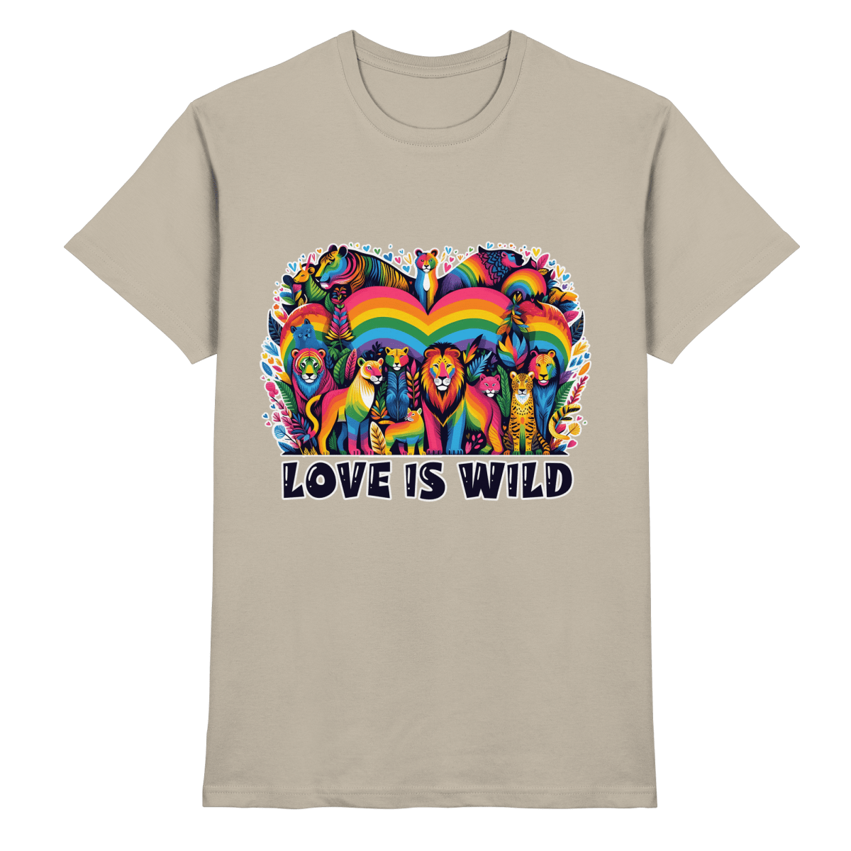 Love Is Wild – Regenbogen - Tierwelt voller Liebe - Heavy Cotton T-Shirt - FaunaFeels Onlineshop Unisex - Shirts