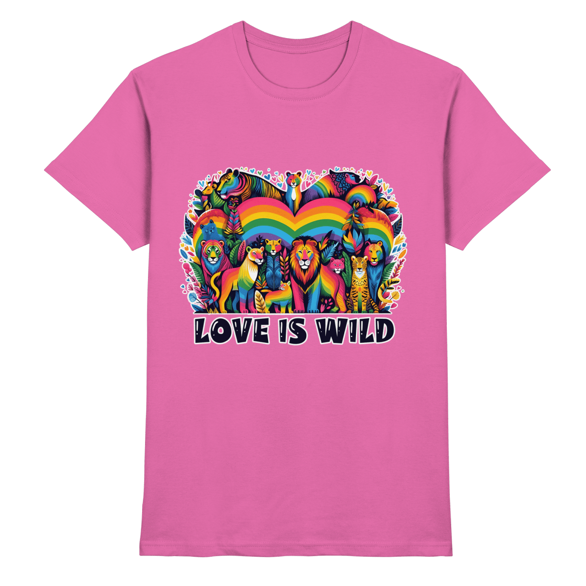 Love Is Wild – Regenbogen - Tierwelt voller Liebe - Heavy Cotton T-Shirt - FaunaFeels Onlineshop Unisex - Shirts