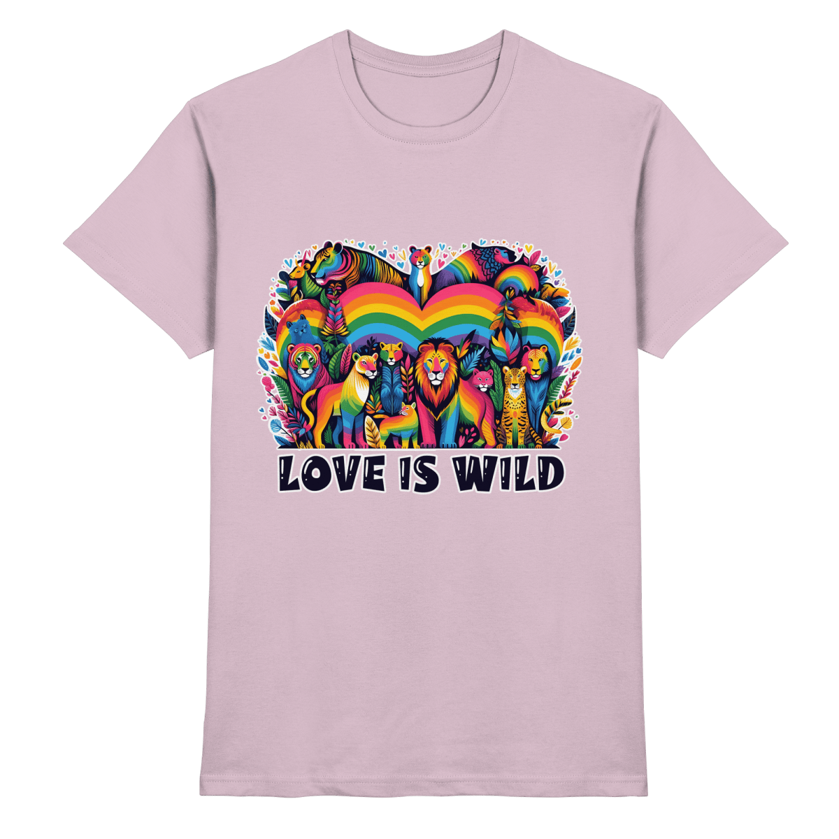 Love Is Wild – Regenbogen - Tierwelt voller Liebe - Heavy Cotton T-Shirt - FaunaFeels Onlineshop Unisex - Shirts