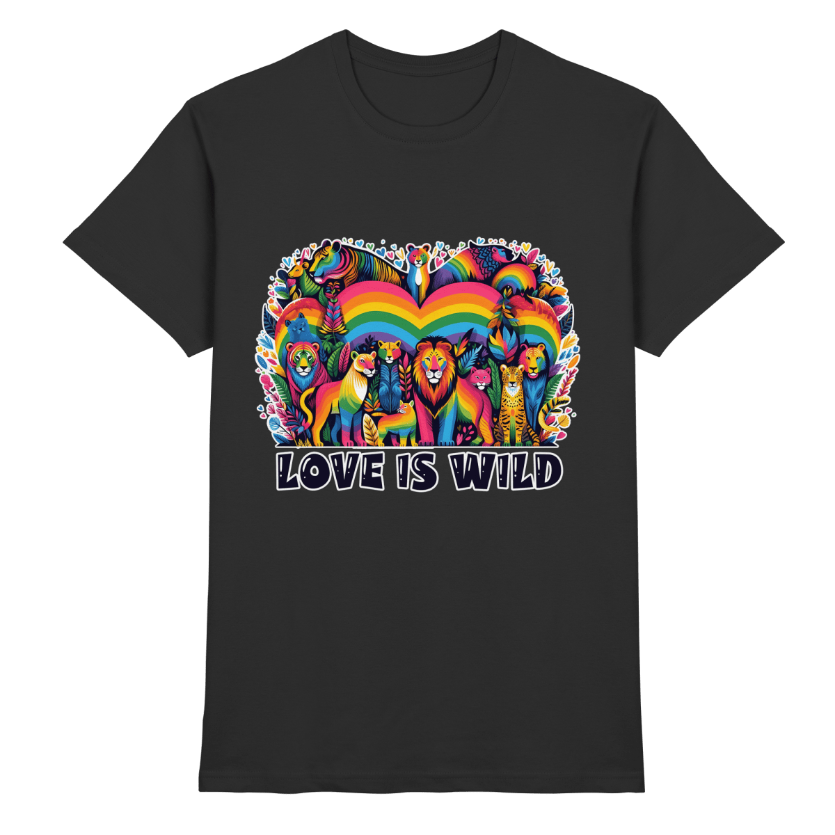 Love Is Wild – Regenbogen - Tierwelt voller Liebe - Heavy Cotton T-Shirt - FaunaFeels Onlineshop Unisex - Shirts