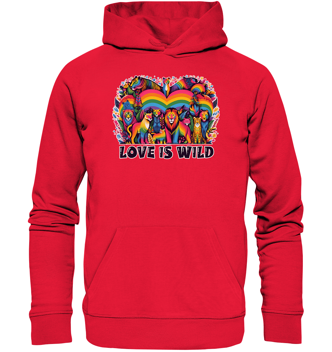 Love Is Wild – Regenbogen - Tierwelt voller Liebe - Premium Unisex Hoodie - FaunaFeels Onlineshop Hoodies