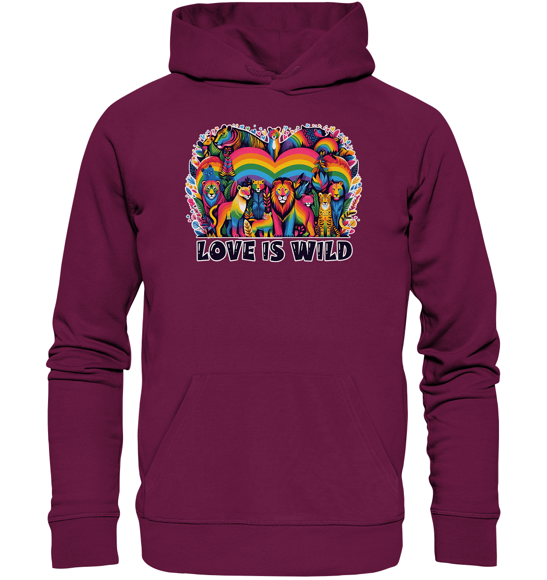 Love Is Wild – Regenbogen - Tierwelt voller Liebe - Premium Unisex Hoodie - FaunaFeels Onlineshop Hoodies