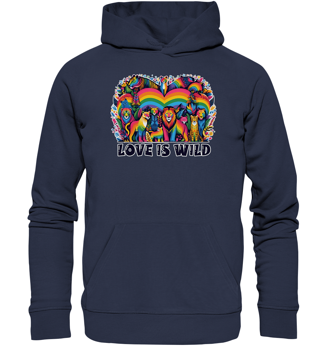 Love Is Wild – Regenbogen - Tierwelt voller Liebe - Premium Unisex Hoodie - FaunaFeels Onlineshop Hoodies