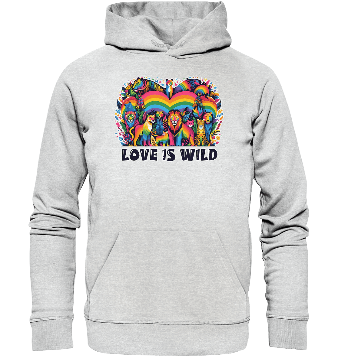 Love Is Wild – Regenbogen - Tierwelt voller Liebe - Premium Unisex Hoodie - FaunaFeels Onlineshop Hoodies