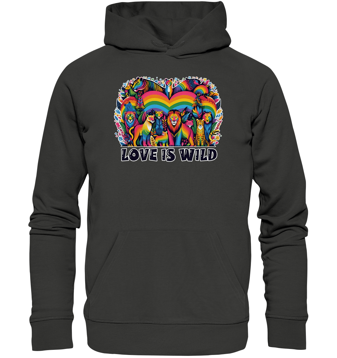 Love Is Wild – Regenbogen - Tierwelt voller Liebe - Premium Unisex Hoodie - FaunaFeels Onlineshop Hoodies