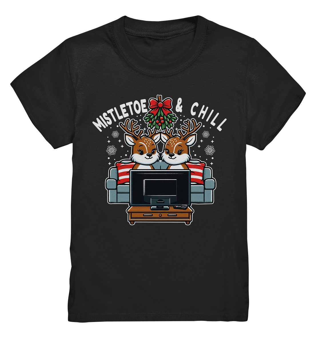 Mistletoe & Chill – Festliche Gemütlichkeit mit süßen Rentieren! - Premium T-Shirt - Kids Premium Shirt - FaunaFeels Onlineshop Kids & Babys
