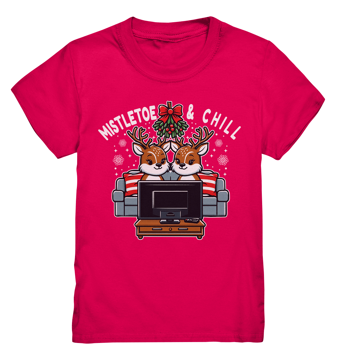 Mistletoe & Chill – Festliche Gemütlichkeit mit süßen Rentieren! - Premium T-Shirt - Kids Premium Shirt - FaunaFeels Onlineshop Kids & Babys