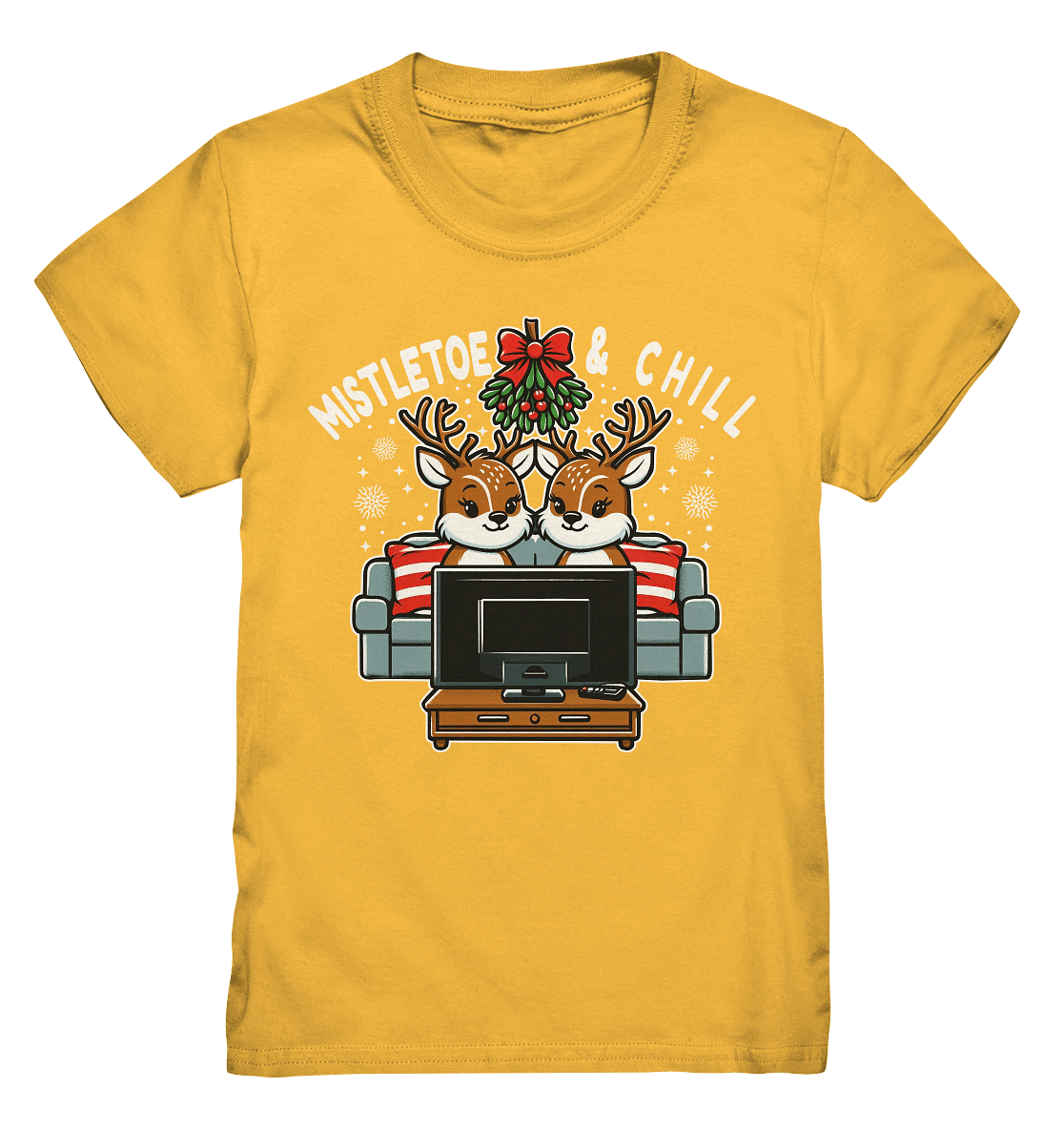 Mistletoe & Chill – Festliche Gemütlichkeit mit süßen Rentieren! - Premium T-Shirt - Kids Premium Shirt - FaunaFeels Onlineshop Kids & Babys