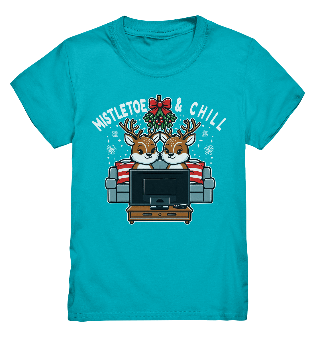Mistletoe & Chill – Festliche Gemütlichkeit mit süßen Rentieren! - Premium T-Shirt - Kids Premium Shirt - FaunaFeels Onlineshop Kids & Babys