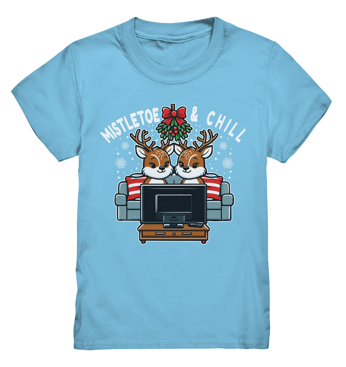 Mistletoe & Chill – Festliche Gemütlichkeit mit süßen Rentieren! - Premium T-Shirt - Kids Premium Shirt - FaunaFeels Onlineshop Kids & Babys