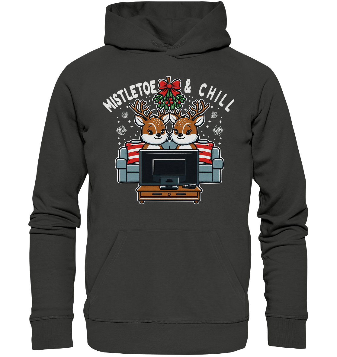 Mistletoe & Chill – Festliche Gemütlichkeit mit süßen Rentieren! - Premium T-Shirt - Premium Unisex Hoodie - FaunaFeels Onlineshop Hoodies