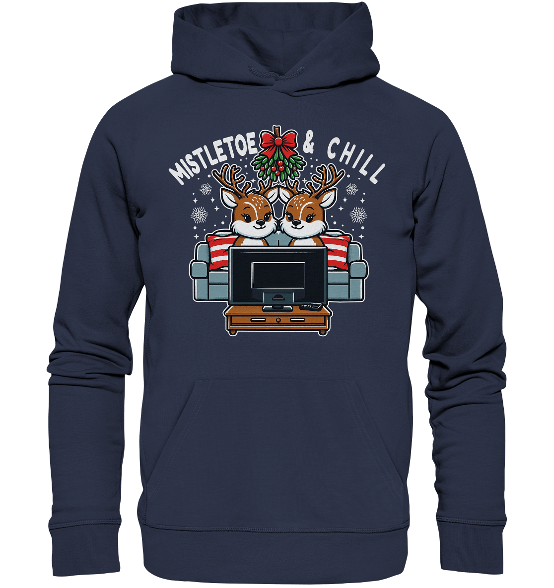 Mistletoe & Chill – Festliche Gemütlichkeit mit süßen Rentieren! - Premium T-Shirt - Premium Unisex Hoodie - FaunaFeels Onlineshop Hoodies