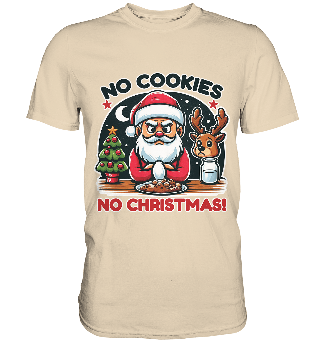 No Cookies, No Christmas – Der hungrige Weihnachtsmann! - Premium Shirt - FaunaFeels Onlineshop Unisex - Shirts