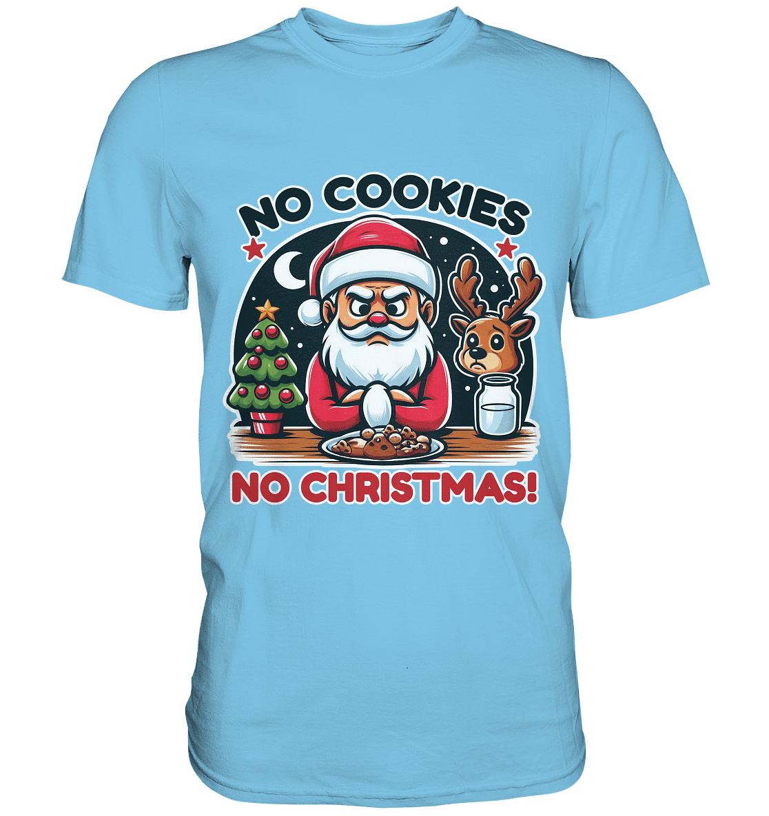 No Cookies, No Christmas – Der hungrige Weihnachtsmann! - Premium Shirt - FaunaFeels Onlineshop Unisex - Shirts