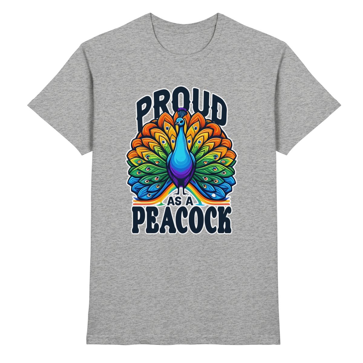 Proud as a Peacock – Strahlender Regenbogen - Pfau - Heavy Cotton T-Shirt - FaunaFeels Onlineshop Unisex - Shirts