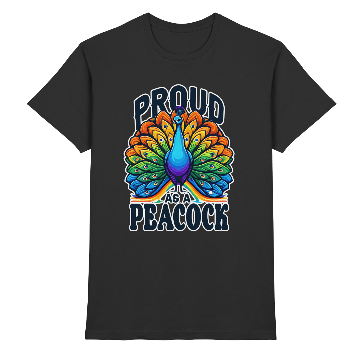 Proud as a Peacock – Strahlender Regenbogen - Pfau - Heavy Cotton T-Shirt - FaunaFeels Onlineshop Unisex - Shirts