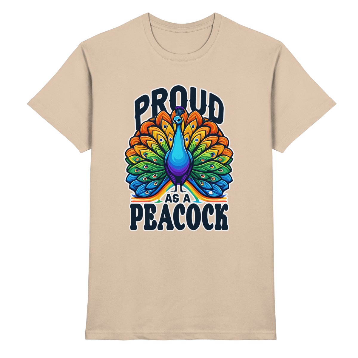 Proud as a Peacock – Strahlender Regenbogen - Pfau - Heavy Cotton T-Shirt - FaunaFeels Onlineshop Unisex - Shirts