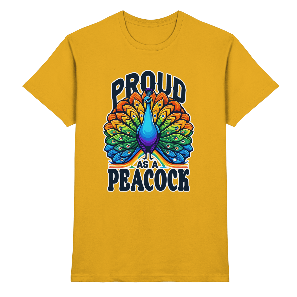 Proud as a Peacock – Strahlender Regenbogen - Pfau - Heavy Cotton T-Shirt - FaunaFeels Onlineshop Unisex - Shirts