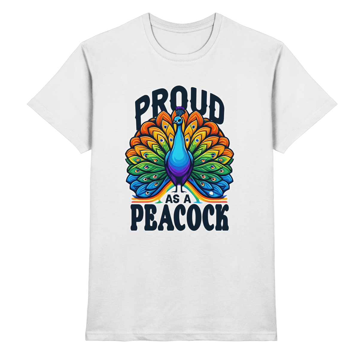 Proud as a Peacock – Strahlender Regenbogen - Pfau - Heavy Cotton T-Shirt - FaunaFeels Onlineshop Unisex - Shirts