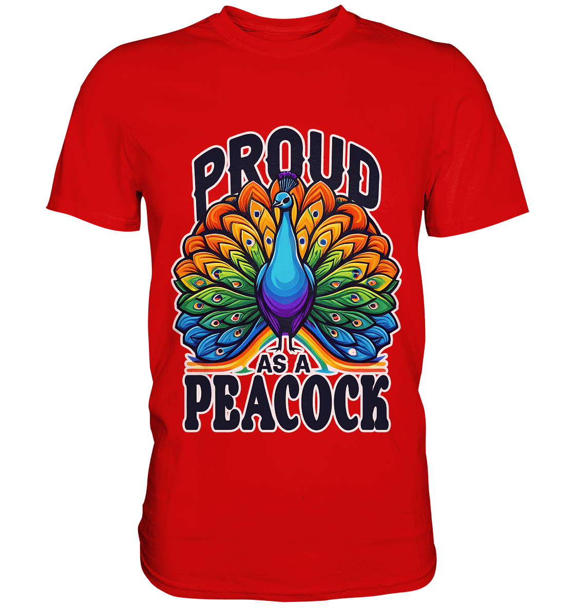 Proud as a Peacock – Strahlender Regenbogen - Pfau - Premium Shirt - FaunaFeels Onlineshop Unisex - Shirts