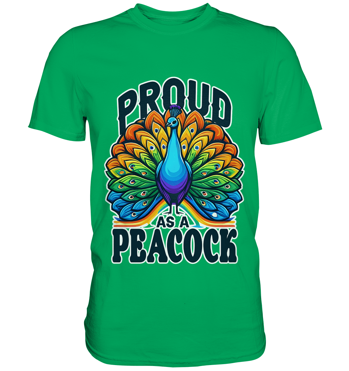 Proud as a Peacock – Strahlender Regenbogen - Pfau - Premium Shirt - FaunaFeels Onlineshop Unisex - Shirts