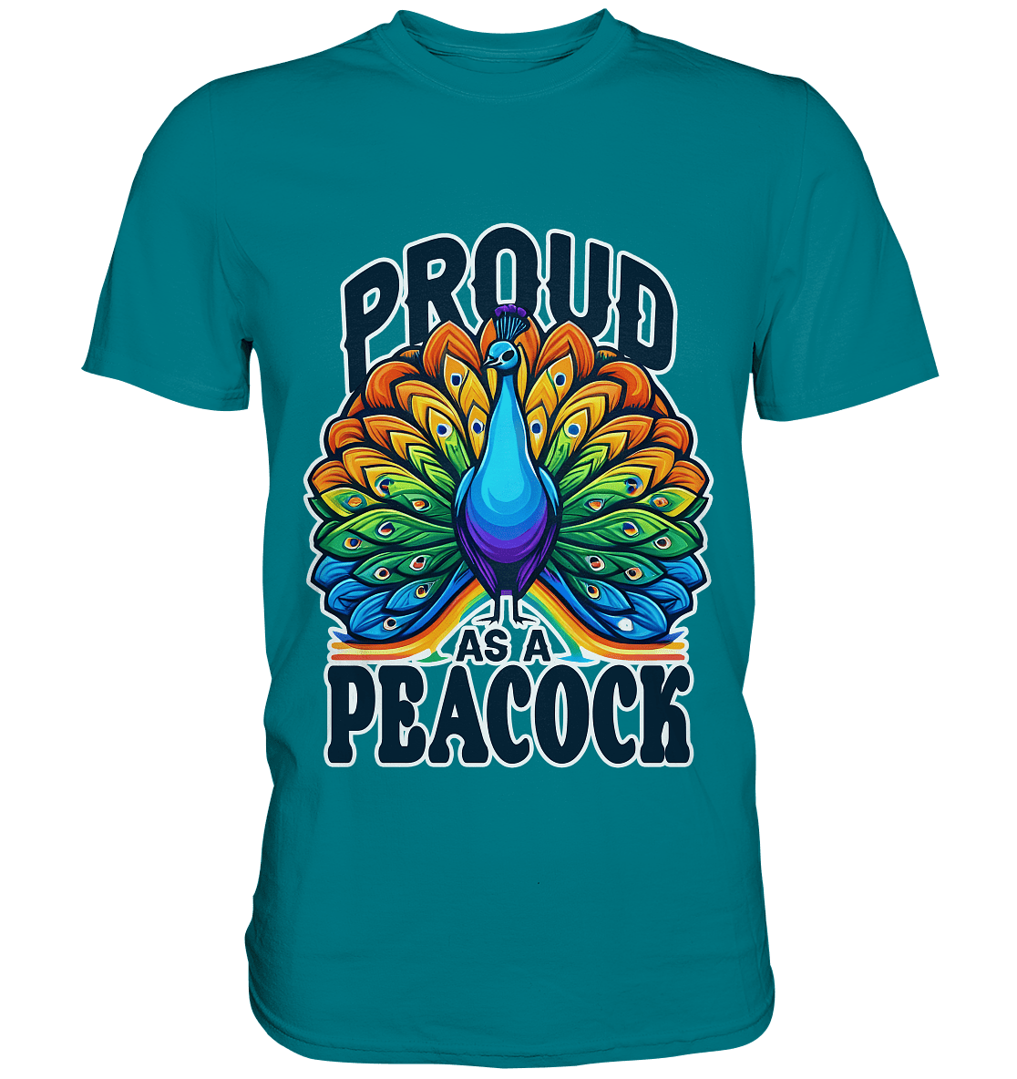 Proud as a Peacock – Strahlender Regenbogen - Pfau - Premium Shirt - FaunaFeels Onlineshop Unisex - Shirts