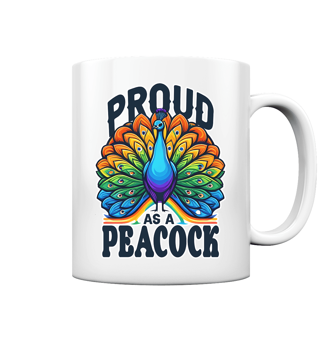 Proud as a Peacock – Strahlender Regenbogen - Pfau - Tasse glossy - FaunaFeels Onlineshop Trinkgefäße