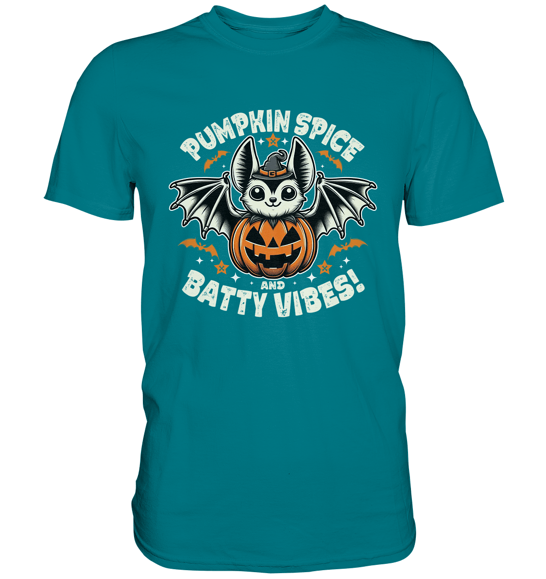 Pumpkin Spice und Batty Vibes – Süß und frech zugleich! - Premium Shirt - FaunaFeels Onlineshop Unisex - Shirts
